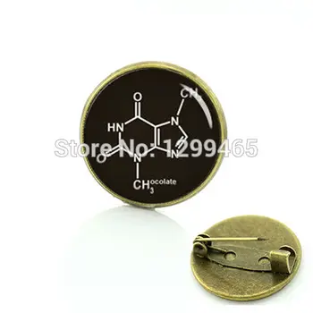 Broche Pin Cheminė formulė Biologija Chemija Sagės Šokolado molekulės Teobromino ženkleliai Laisvalaikio serija Essential C 856