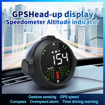 Car Hud Head-Up ekranas GPS Mph Spidometras Infraraudonųjų spindulių jutiklis Greičio indikatorius GPS tikslus padėties nustatymas Daugiafunkcinė USB galia