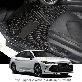 Car Styleling Car Floor Kilimėlis Toyota Avalon XX50 2018-Present Hybrid LHDAuto Foot Pad PU odinis kilimų dangtelis Vidinis aksesuaras
