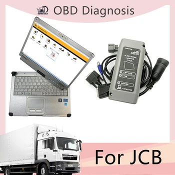 CFC2 nešiojamas kompiuteris +2024 JCB žemės ūkio statybos diagnostikos skaitytuvo įrankiai Visas komplektas skirtas JCB pagrindinėms atsarginėms dalims su diagnostika