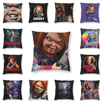 Chucky Doll Child's Play TV serialas Siaubo pagalvėlės dangtelis Dviejų pusių spausdinimas Mesti pagalvės užvalkalą sofos pagalvės užvalkalui Namų dekoravimas