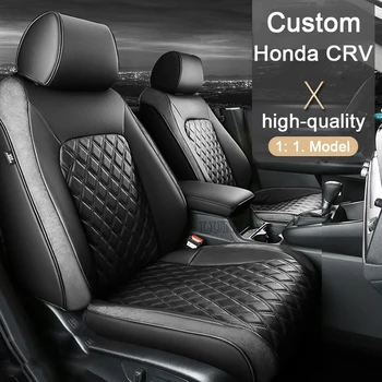 Custom automobilinių kėdučių užvalkalai 5 vietos Honda CRV 2023 2024 CR-V odinės pagalvėlės sėdynių apsauginis dangtelis Automobilių salono aksesuarai