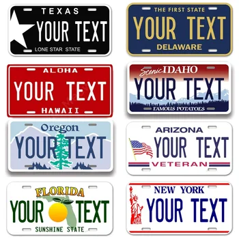 Custom Your Text Valstybinis numeris Jungtinių Valstijų automobilio valstybinis numeris Pritaikytas tekstas Suasmenintas vardas Havajų automobilis Žymos 12x6 colių