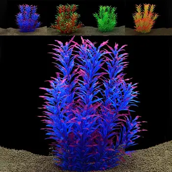 Dekoratyviniai imituoti vandens augalai Plastikiniai gyvenimiški dirbtinės vandens žolės modeliavimo povandeniniai piktžolių žolės akvariumas