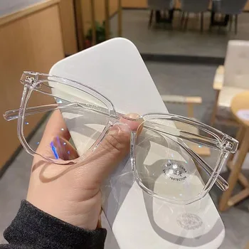 Didelis kvadratinis rėmelis Anti-mėlynos šviesos akiniai Mada Retro Vyrai Moterys Kompiuteriniai žaidimai Akių apsauga Klasikiniai paprasto stiklo akiniai