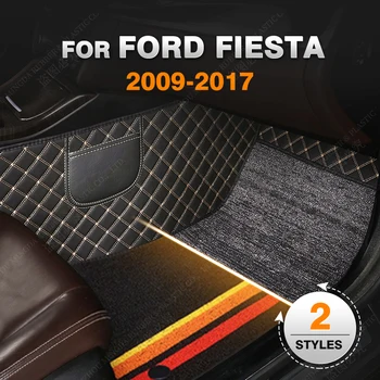 Dilimui atsparūs 2 sluoksnių automobilių grindų kilimėliai Ford Fiesta 2009 2010 2011 2012 2013 2014 2015 2016 2017 Custom Auto Foot Pads