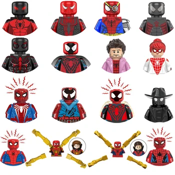 DIney Marvel Žmogaus voro statybiniai blokai Peter Parker Veiksmo figūrėlės Kaladėlės Surenka žaislus Dovanos