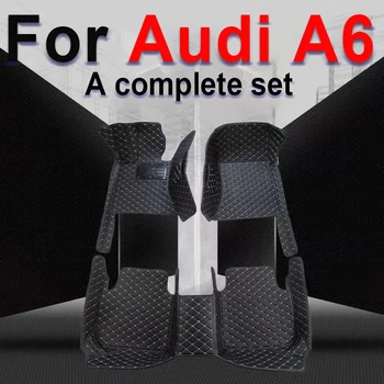 Dirbtinės odos individualūs automobilių grindų kilimėliai Audi A6 Avant 4G5 4GD C7 A6 Allroad 4GH 4GJ 2007-2018 metų interjero detalės