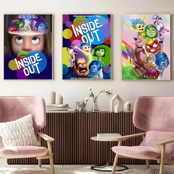 Disney Cartoon Inside Out plakatas Plakatas Spausdinti Drobė Tapyba Sienų menas Paveikslėliai Žaidimų kambarys Namų dekoras