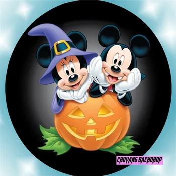 Disney Helovinas Mikis Minė Pelė Apvali fotografija Fonas Karnavalas 1-ojo gimtadienio vakarėlis Kūdikių dušas Dekoras Pasirinktinis fonas
