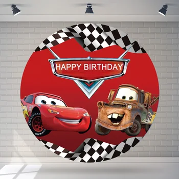 Disney lenktyninių automobilių rato nuotrauka Fonas Gimtadienio vakarėlis Dekoravimo stalo reklamjuostė