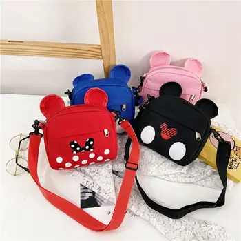 Disney vaikų kryžminis krepšys Madingas ir mielas animacinis drobinis krepšys Vaikų madingas krepšys per petį Mažos mergaitės krepšys