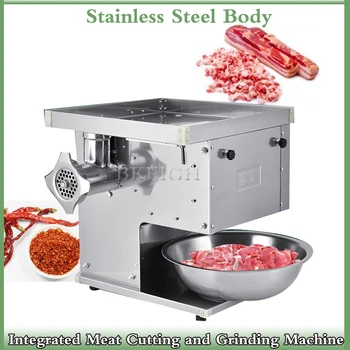 elektrinis mėsos pjaustytuvas, komercinis stalinis nerūdijančio plieno mėsmalė