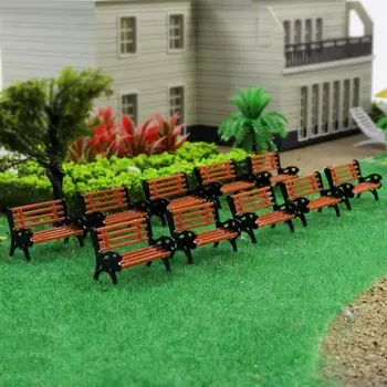 Evemodel 10vnt Model Trains Layout G O HO TT N Scale Model Bench Chair Settee for Park Garden Diorama