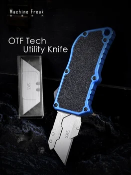 Exocet serijos OTF naudingumo peilis EDC tapetų pjaustytuvo popieriaus peilis, keičiamas SK5 ašmenys Aliuminio lydinio matiniai kišeniniai peiliai