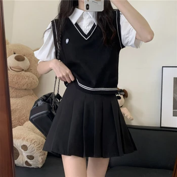 Fake Two Piece Shirt Splice Knitted Shirt Women's Thin Summer 2022 New Design Sense Small Small Top Trend