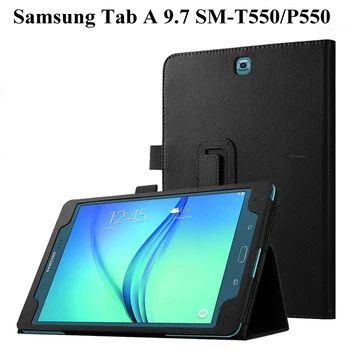 Flip Stand PU odinis planšetinio kompiuterio dėklas, skirtas Samsung Galaxy Tab A T550 T555 SM-T550 9.7 colio išmaniojo dangtelio dėklo apsaugos apvalkalui