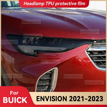 For BUICK ENVISION 2021-2023 Automobilio priekinis žibintas Juoda TPU apsauginė dangtelio plėvelė Priekinė šviesa Atspalvis keičia spalvą Lipdukų priedai