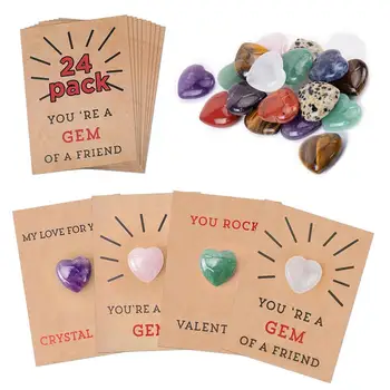 For Wed Heart Shape Crystal Valentin's Day Card 24 Pack For Any Event With You Cards Children's Valentin's Day Gift Versatile