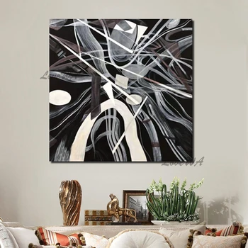Framless Stripes Abstrakti tapyba Nespalvota drobė Menas Modernus namų dekoravimas Dropshipping paveikslėlis svetainei