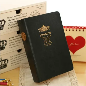 Fromthenon Vintage Black Thickened Leather Creative Stationery Notebook Blank Diary Learning Office Records Supplies