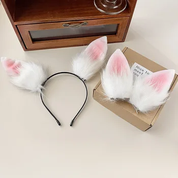 Furry Rabbit Ear Headband Bunny Hairpin Hairband Hair Accessories Cosplay Rekvizitai vaikams Suaugusiųjų gimtadienio dovanų vakarėlis Favor