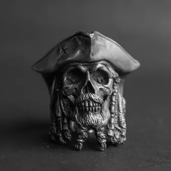 gotikiniai retro punk vyriški nerūdijančio plieno papuošalų žiedai Siaubo juokingas demonas piratas kapitonas kaukolės žiedas Helovino dovana vyrams
