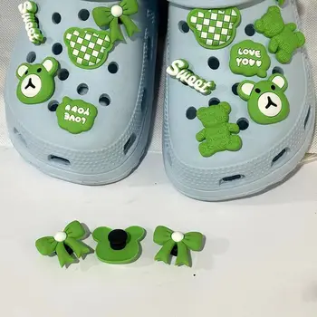 Green P[ink Bear Set Croc Charms Designer Miela dekoracija Mieli aksesuarai Ins Populiari puošmena klumpėms Sandalai dovanai