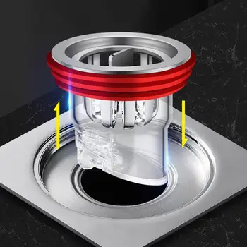 Grindų kanalizacijos magnetinio siurbimo filtro ekranas vonios kanalizacijos vamzdžių kanalizacijos išleidimo angai Universalus kvapas ir vabzdžiams atspari įlanka X6A4