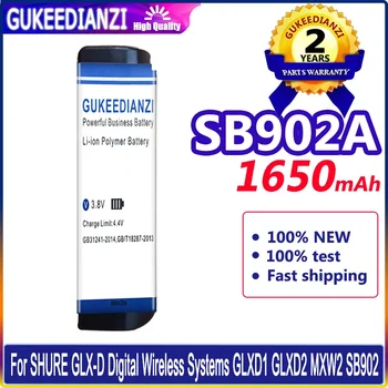 GUKEEDIANZI baterija 1650mAh skirta SHURE GLX-D skaitmeninėms belaidėms sistemoms MXW2 SB902 SB902A GLXD1 GLXD2 Bateria