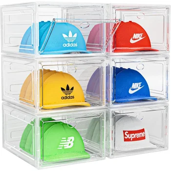 Hat Organizer Box Upgrade Harder Solid Plastic, Hat Organizer for Baseball Caps, Clear Hat Storage, Baseball Cap Organizer