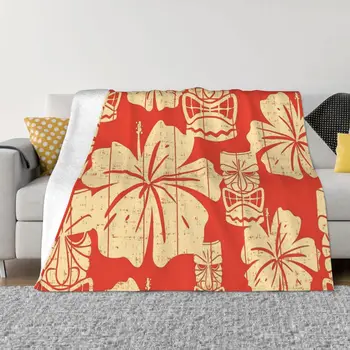 Havajų Tiki raštas ant raudonos antklodės lovatiesės ant lovos komplekto kūdikio antklodės