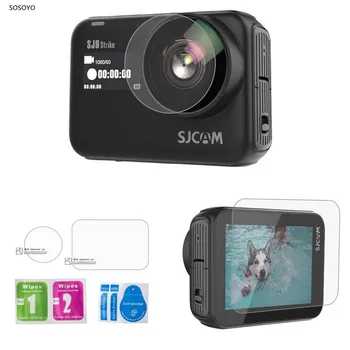 HD ekrano objektyvo apsauginės plėvelės fotoaparato grūdinto stiklo plėvelės rinkinys, skirtas SJCAM SJ9strike SJ9MAX sj4000X sportinių kamerų priedai