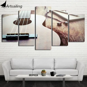 HD Printed 5 Piece Canvas Art Classic Guitar Painting Framed Large Wall Pictures for Living Room Modern Free Shipping CU-2423C