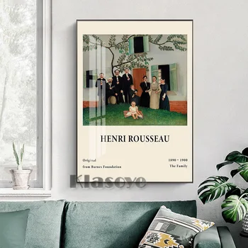 Henri Rousseau Naivus meno parodų muziejus Retro plakatas Šeimos spaudiniai Drobės tapyba Senovinis sieninis paveikslas Namų dekoro dovana