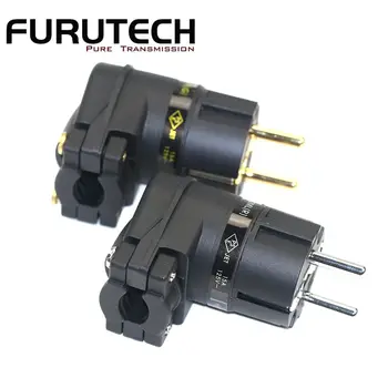 Hi-fi Furutech FI-E12L (R) FI-12ML (G) Paauksuotas ES maitinimo kabelio kištukas IEC90° Stačiu kampu L tipo HiFi maitinimo kištukas