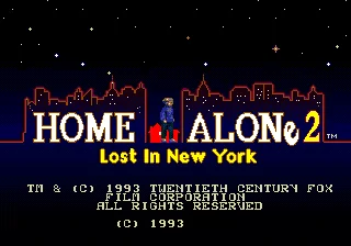 Home Alone 2 16bit MD žaidimo kortelė Sega Mega Drive for Genesis System