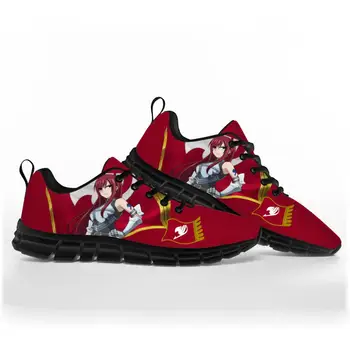 Hot Erza Scarlet Anime Fairy Tail sportiniai bateliai Vyrai Moterys Paaugliai Vaikai Vaikai Juodi sportbačiai Custom Aukštos kokybės poros batai