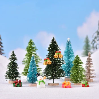 Imituotas kedras Kalėdų eglutė Mažos mini stalviršio dekoracijos Stalinio ornamento Xmas pakabukas Vakarėlis Namų automobilio salono dekoravimas