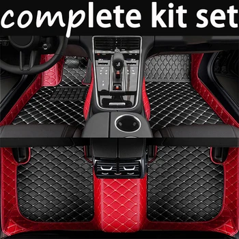 Individualūs odiniai automobilių grindų kilimėliai AUDI A6 C7 2012-2017 rinkinys Automobilių kilimų kilimėliai Pėdų pagalvėlės