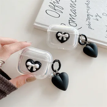 Ins stilius Skaidrus meilės širdies lanko ausinių dėklas, skirtas Apple Airpods Pro2 dėklas, skirtas Airpods 3 3 kartos AirPod 2 1 dėklas