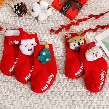 Instagram Naujųjų metų pirmosios Naujųjų metų Kalėdos Baby Bow kūdikių kojinės Sprogimas Mažylis Neslidžios grindys Kojinės Trumpas