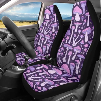 INSTANTARTS Deadly Fungi Tamsiai violetiniai spausdinti automobilinių sėdynių užvalkalai Universalus transporto priemonės sėdynių apsaugos rinkinys iš 2 automobilių salono priedų 