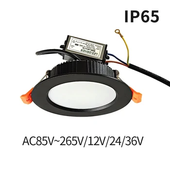IP65 vandeniui atsparus apšvietimas DC12V LED lubų šviestuvas AC220v lauko prožektoriai įleidžiamiems 3W 5W 12W didelio ryškumo apšvietimui