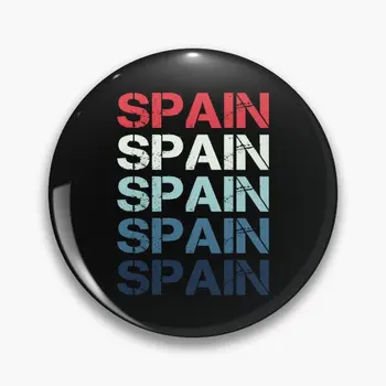 Ispanija Pavadinimas Ispanija Vintage Retro Proud N Soft Button Pin Skrybėlė Atlapo smeigtukas Juokingas meilužis Animacinis filmas Papuošalai Drabužiai Mada Kūrybingos moterys