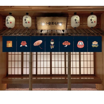 Japoniškų sušių restorano įėjimo užuolaida Japoniško maisto išparduotuvė Horizontali užuolaidų parduotuvės dekoravimo vėliava Užuolaida Noren