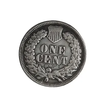 JAV monetos Indijos centas atgal du veidai sidabru padengtos kopijos monetos