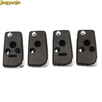 Jingyuqin Remote Car Key Fob Shell for Honda Accord CRV Civic Jazz Odyssey City Fit Rigeline Replacement 2/3/4 Buttons