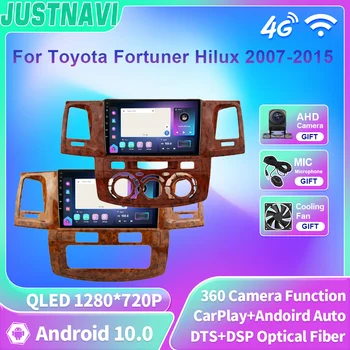 JUSTNAVI QLED Autostereo Head Unit For Toyota Fortuner Hilux 2007-2015 Automobilių radijas Multimedia Navi GPS Auto Android 10 Carplay
