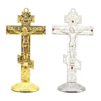 Jėzaus kryžius ant stalo stovintiems nukryžiuotojo maldos indams Lengvas montavimas Krikščioniškos namų prekės Stalo papuošalai Namų dekoras